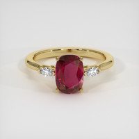 2.20 Ct. Ruby Ring, 18K Yellow Gold 1