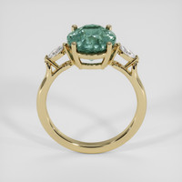 4.25 Ct. Greenish Blue Sapphire Ring, 18K Yellow Gold 3