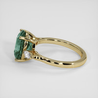 4.25 Ct. Greenish Blue Sapphire Ring, 18K Yellow Gold 4