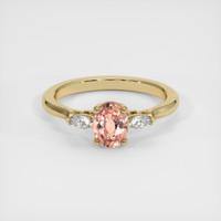 0.97 Ct. Padparadscha Sapphire Ring, 18K Yellow Gold 1