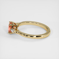 0.97 Ct. Padparadscha Sapphire Ring, 18K Yellow Gold 4