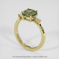 2.00 Ct. Green Sapphire Ring, 18K Yellow Gold 2