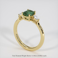 1.22 Ct. Green Sapphire Ring, 18K Yellow Gold 2