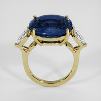 15.16 Ct. Blue Sapphire Ring, 18K Yellow Gold 3