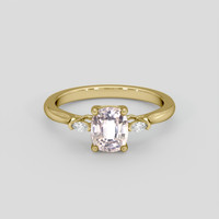 1.53 Ct. Peach Sapphire Ring, 18K Yellow Gold 1