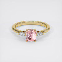 1.24 Ct. Pink Sapphire Ring, 18K Yellow Gold 1