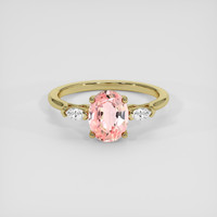 1.62 Ct. Padparadscha Sapphire Ring, 18K Yellow Gold 1