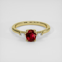 0.79 Ct. Ruby Ring, 18K Yellow Gold 1