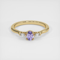 0.25 Ct. Purple Sapphire Ring, 18K Yellow Gold 1