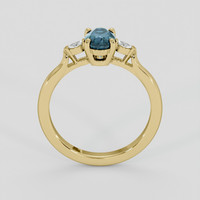 1.03 Ct. Bluish Green Sapphire Ring, 18K Yellow Gold 3