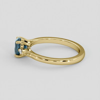 1.03 Ct. Bluish Green Sapphire Ring, 18K Yellow Gold 4