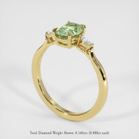 1.56 Ct. Green Sapphire Ring, 18K Yellow Gold 2