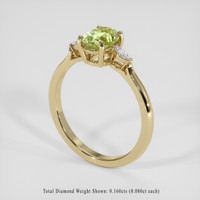 1.68 Ct. Yellowish Green Sapphire Ring, 18K Yellow Gold 2