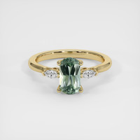 1.87 Ct. Green Sapphire Ring, 18K Yellow Gold 1