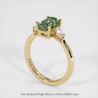 1.87 Ct. Green Sapphire Ring, 18K Yellow Gold 2