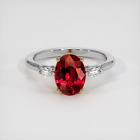 2.05 Ct. Ruby Ring, 14K Yellow & White 1