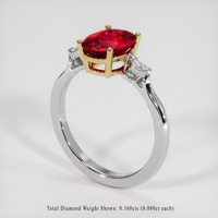 2.05 Ct. Ruby Ring, 14K Yellow & White 2