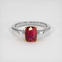 2.03 Ct. Ruby Ring, 18K Yellow & White 1