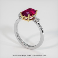 2.77 Ct. Ruby Ring, 18K Yellow & White 2