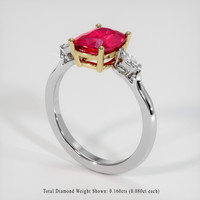 2.02 Ct. Ruby Ring, 18K Yellow & White 2