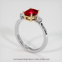 1.64 Ct. Ruby Ring, 18K Yellow & White 2