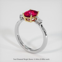 2.09 Ct. Ruby Ring, 18K Yellow & White 2