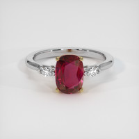 2.20 Ct. Ruby Ring, 18K Yellow & White 1