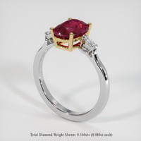 2.20 Ct. Ruby Ring, 18K Yellow & White 2