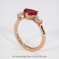 1.14 Ct. Ruby Ring, 18K Rose Gold 2