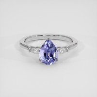 2.68 Ct. Violetish Blue Tanzanite Ring, Silver 1