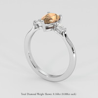 1.38 Ct. Padparadscha Sapphire Ring, 14K White Gold 2