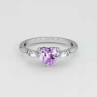 1.25 Ct. Pinkish Purple Sapphire Ring, 14K White Gold 1