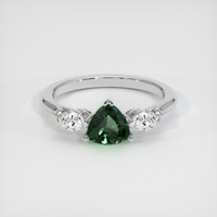 1.07 Ct. Green Sapphire Ring, 14K White Gold 1
