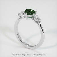 1.07 Ct. Green Sapphire Ring, 14K White Gold 2