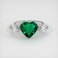 1.98 Ct. Emerald Ring, 18K White Gold 1