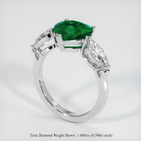 1.98 Ct. Emerald Ring, 18K White Gold 2