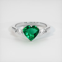 1.17 Ct. Emerald Ring, 18K White Gold 1