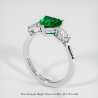 1.17 Ct. Emerald Ring, 18K White Gold 2