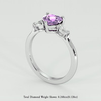 1.25 Ct. Pinkish Purple Sapphire Ring, 18K White Gold 2
