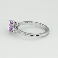 1.25 Ct. Pinkish Purple Sapphire Ring, 18K White Gold 4