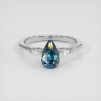 1.68 Ct. Bi Color Sapphire Ring, 18K White Gold 1