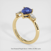 2.00 Ct. Blue Sapphire Ring, 10K Yellow Gold 2