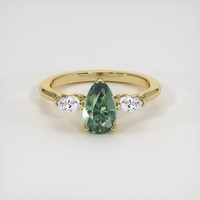 1.62 Ct. Green Sapphire Ring, 14K Yellow Gold 1