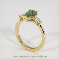 1.62 Ct. Green Sapphire Ring, 14K Yellow Gold 2