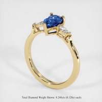 1.44 Ct. Blue Sapphire Ring, 18K Yellow Gold 2