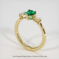 0.56 Ct. Emerald Ring, 18K Yellow Gold 2