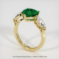 1.98 Ct. Emerald Ring, 18K Yellow Gold 2