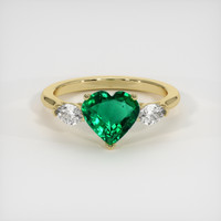 1.17 Ct. Emerald   Ring, 18K Yellow Gold 1