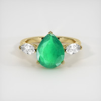 4.01 Ct. Emerald Ring, 18K Yellow Gold 1