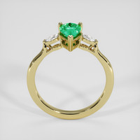0.67 Ct. Emerald Ring, 18K Yellow Gold 3